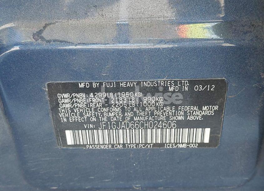 Photo 9 of 2012 Subaru Impreza 2.0I PREMIUM (VIN JF1GJAD66CH024606)