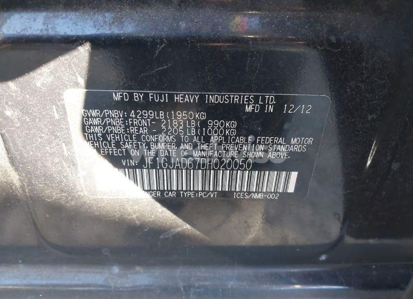 Photo 9 of 2013 Subaru Impreza 2.0I PREMIUM (VIN JF1GJAD67DH020050)