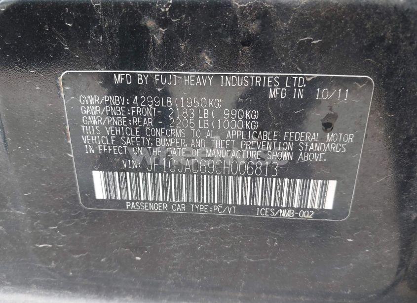Photo 9 of 2012 Subaru Impreza 2.0I PREMIUM (VIN JF1GJAD69CH006813)