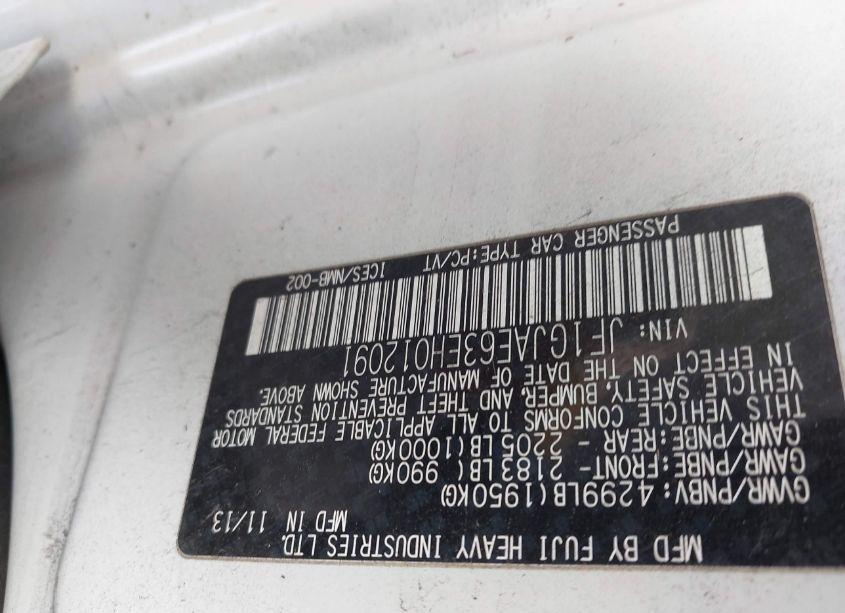 Photo 9 of 2014 Subaru Impreza 2.0I PREMIUM (VIN JF1GJAE63EH012091)