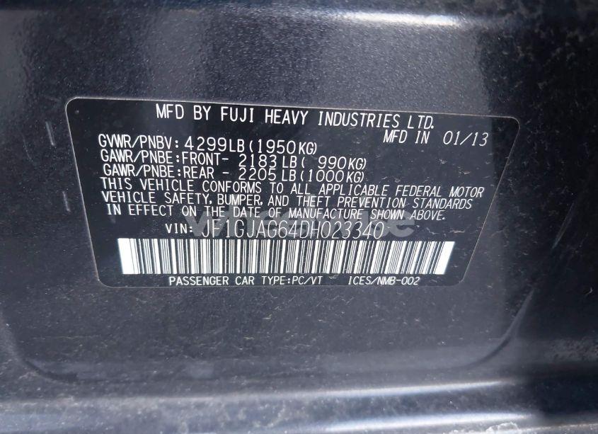 Photo 9 of 2013 Subaru Impreza 2.0I LIMITED (VIN JF1GJAG64DH023340)