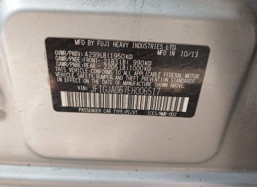 Photo 9 of 2014 Subaru Impreza 2.0I LIMITED (VIN JF1GJAG67EH006517)