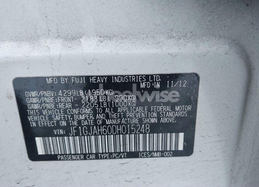Photo 9 of 2013 Subaru Impreza 2.0I LIMITED (VIN JF1GJAH60DH015248)