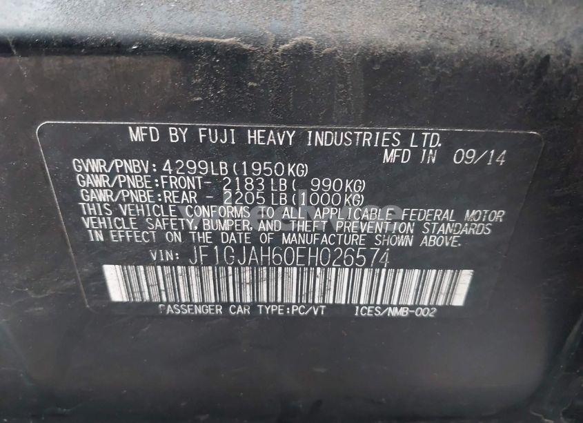 Photo 9 of 2014 Subaru Impreza 2.0I LIMITED (VIN JF1GJAH60EH026574)