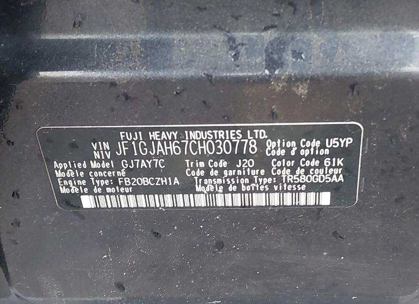 Photo 9 of 2012 Subaru Impreza 2.0I LIMITED (VIN JF1GJAH67CH030778)