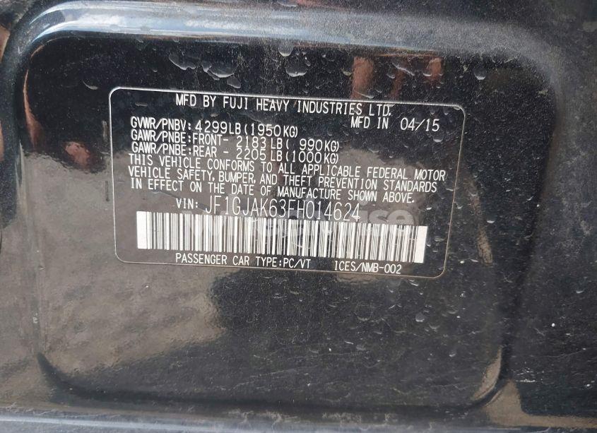 Photo 9 of 2015 Subaru Impreza 2.0I PREMIUM (VIN JF1GJAK63FH014624)