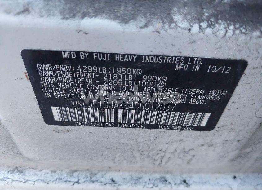 Photo 9 of 2013 Subaru Impreza 2.0I LIMITED (VIN JF1GJAK64DH012037)