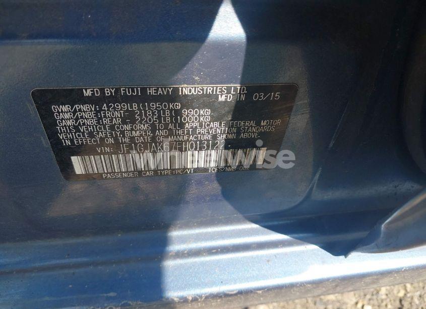 Photo 9 of 2015 Subaru Impreza 2.0I PREMIUM (VIN JF1GJAK67FH013122)