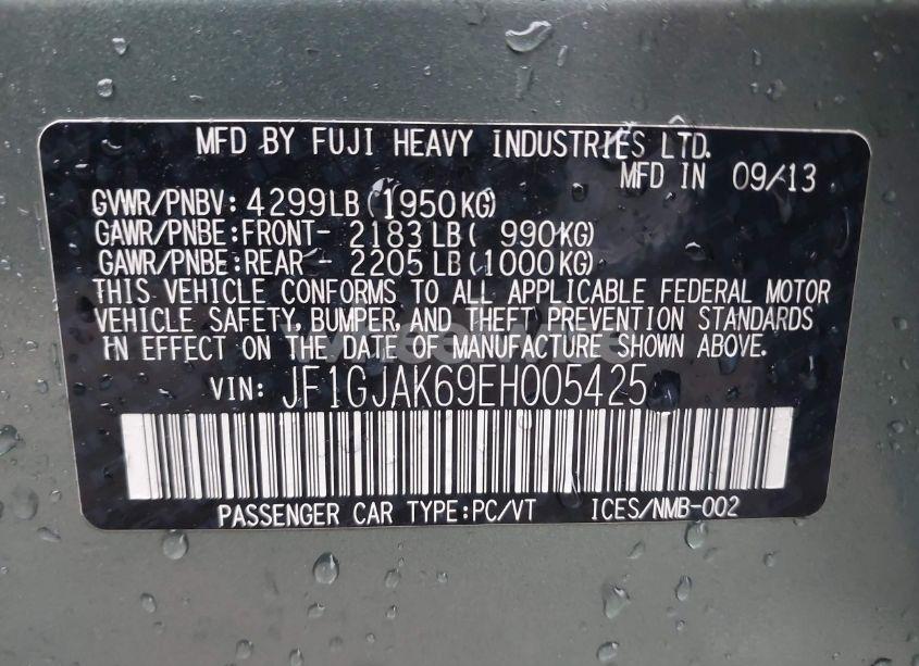 Photo 9 of 2014 Subaru Impreza 2.0I LIMITED (VIN JF1GJAK69EH005425)