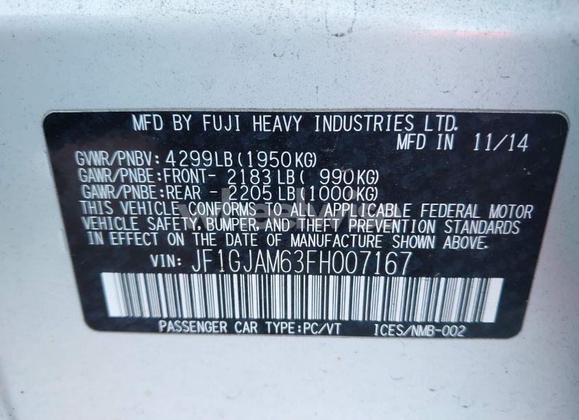Photo 9 of 2015 Subaru Impreza 2.0I LIMITED (VIN JF1GJAM63FH007167)