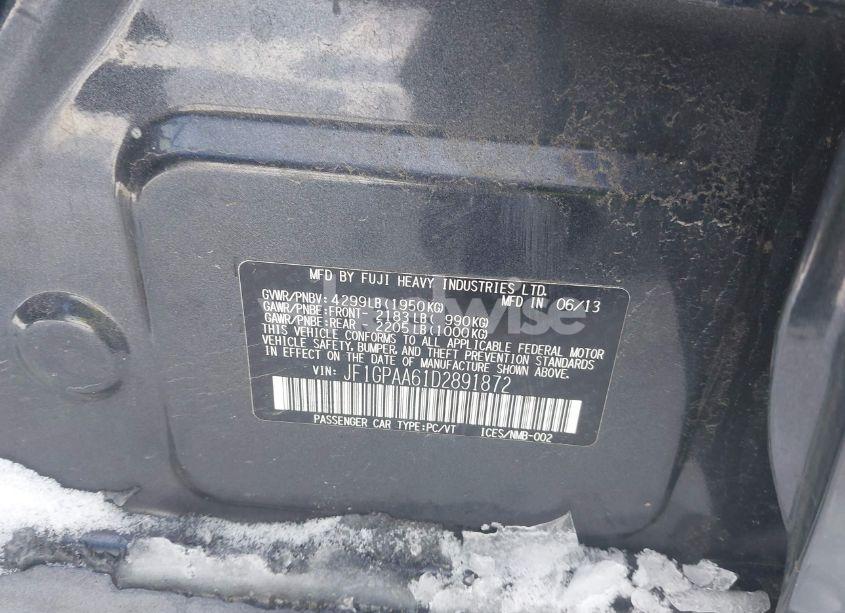Photo 9 of 2013 Subaru Impreza 2.0I (VIN JF1GPAA61D2891872)