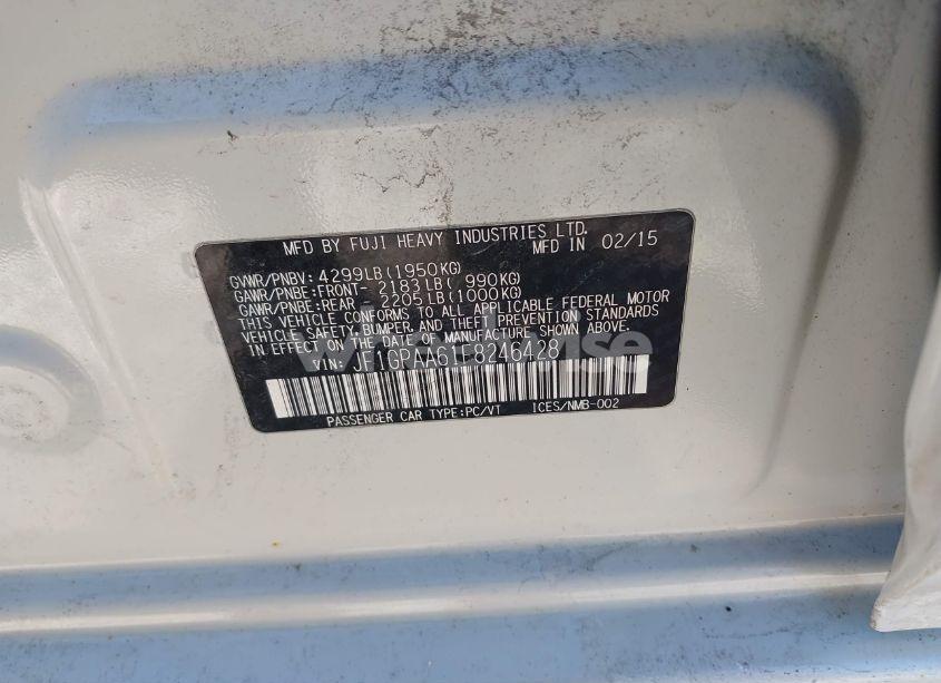 Photo 9 of 2015 Subaru Impreza 2.0I (VIN JF1GPAA61F8246428)