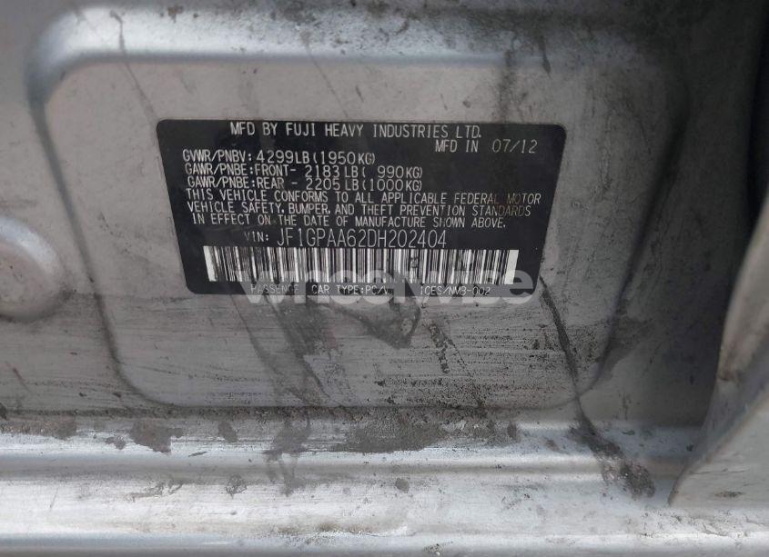 Photo 9 of 2013 Subaru Impreza 2.0I (VIN JF1GPAA62DH202404)