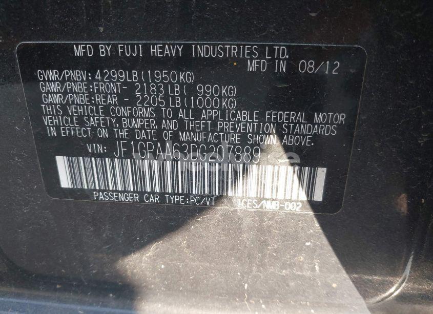 Photo 9 of 2013 Subaru Impreza 2.0I (VIN JF1GPAA63DG207889)