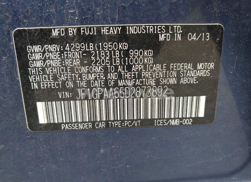 Photo 9 of 2013 Subaru Impreza 2.0I (VIN JF1GPAA65D2873892)