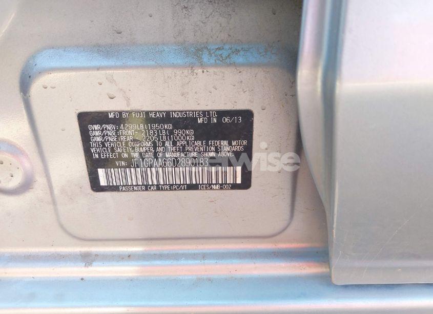 Photo 9 of 2013 Subaru Impreza 2.0I (VIN JF1GPAA66D2890183)