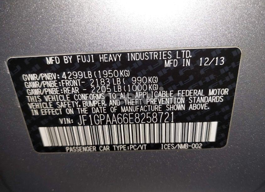 Photo 9 of 2014 Subaru Impreza 2.0I (VIN JF1GPAA66E8258721)