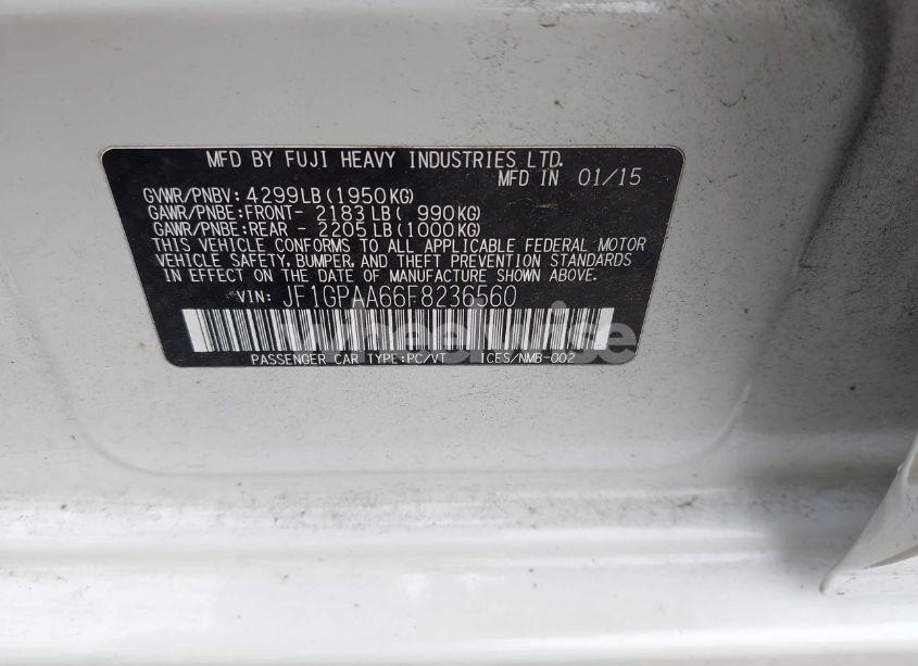 Photo 9 of 2015 Subaru Impreza 2.0I (VIN JF1GPAA66F8236560)