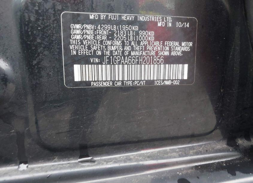 Photo 9 of 2015 Subaru Impreza 2.0I (VIN JF1GPAA66FH201856)