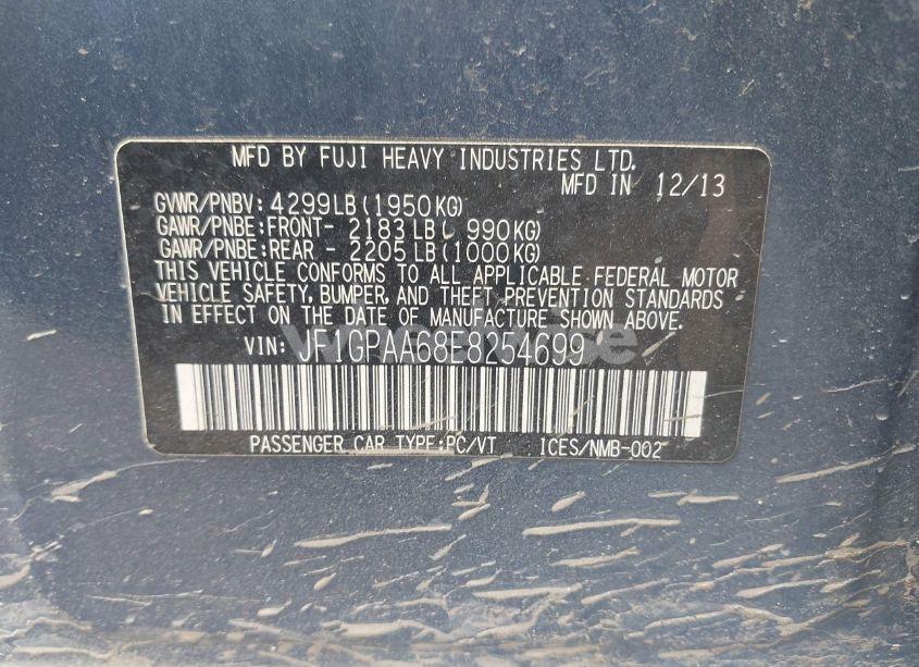 Photo 9 of 2014 Subaru Impreza 2.0I (VIN JF1GPAA68E8254699)