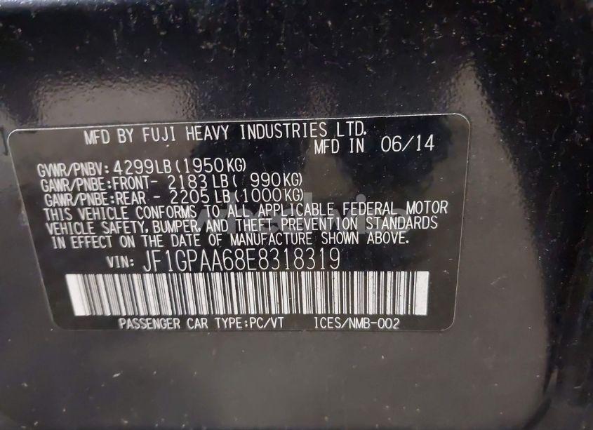 Photo 9 of 2014 Subaru Impreza 2.0I (VIN JF1GPAA68E8318319)