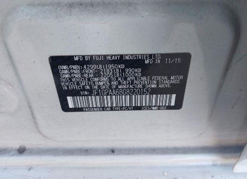 Photo 9 of 2016 Subaru Impreza 2.0I (VIN JF1GPAA68G8220152)