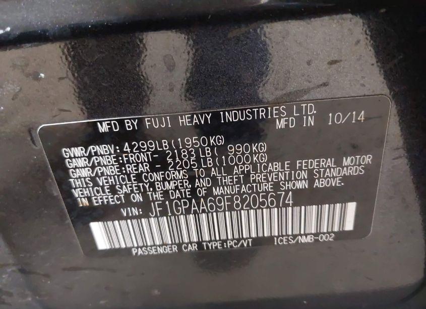 Photo 9 of 2015 Subaru Impreza 2.0I (VIN JF1GPAA69F8205674)