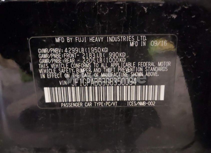 Photo 9 of 2016 Subaru Impreza 2.0I PREMIUM (VIN JF1GPAB63G8350094)