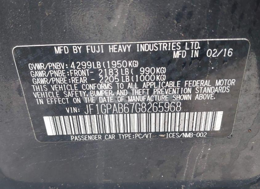 Photo 9 of 2016 Subaru Impreza 2.0I PREMIUM (VIN JF1GPAB67G8265968)