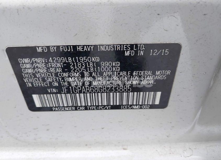 Photo 9 of 2016 Subaru Impreza 2.0I PREMIUM (VIN JF1GPAB68G8233885)