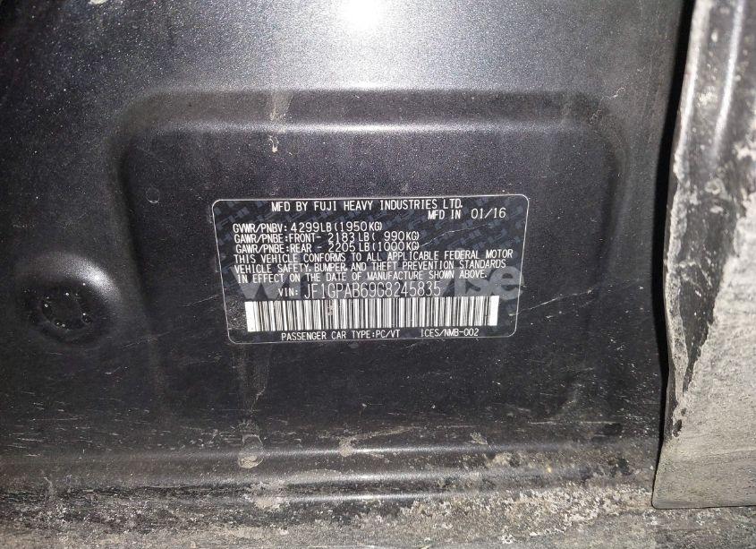 Photo 9 of 2016 Subaru Impreza 2.0I PREMIUM (VIN JF1GPAB69G8245835)