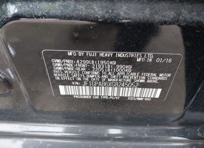 Photo 9 of 2016 Subaru Impreza 2.0I PREMIUM (VIN JF1GPAB6XG8245052)