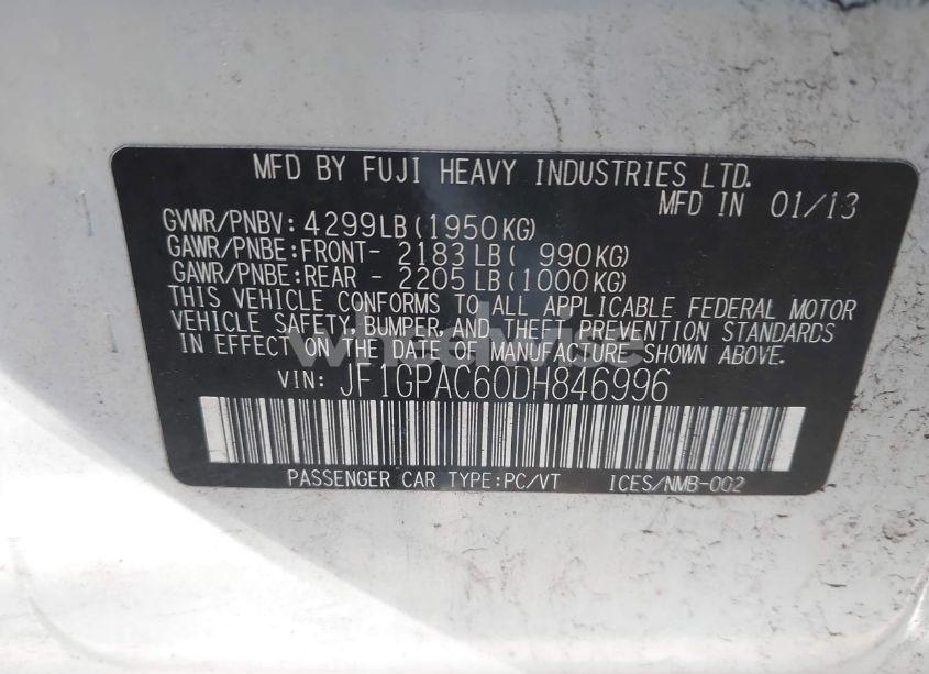 Photo 9 of 2013 Subaru Impreza 2.0I PREMIUM (VIN JF1GPAC60DH846996)