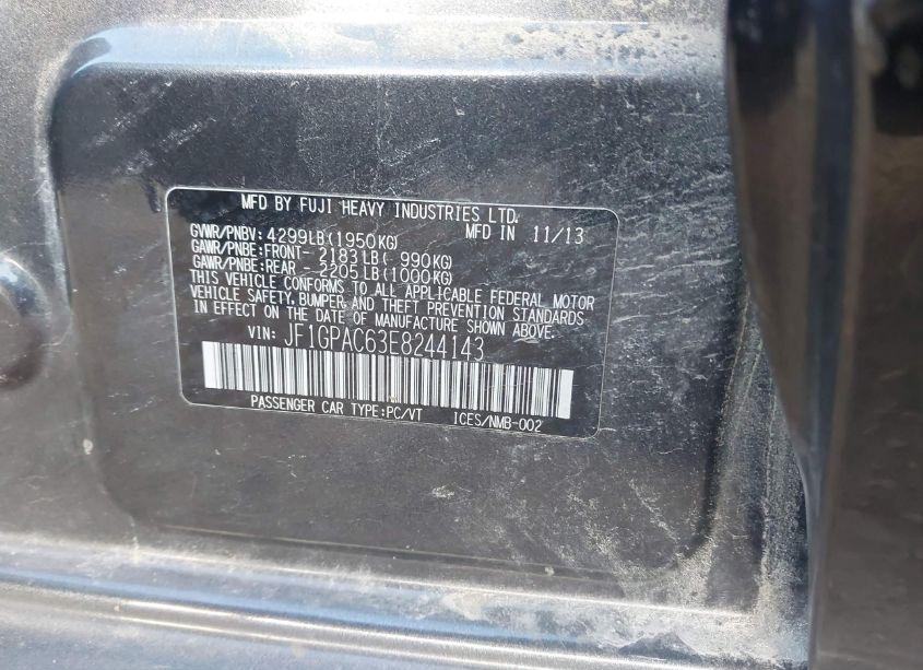 Photo 9 of 2014 Subaru Impreza 2.0I PREMIUM (VIN JF1GPAC63E8244143)