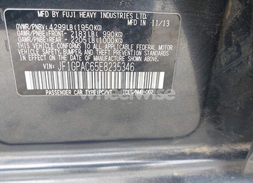 Photo 9 of 2014 Subaru Impreza 2.0I PREMIUM (VIN JF1GPAC65E8235346)