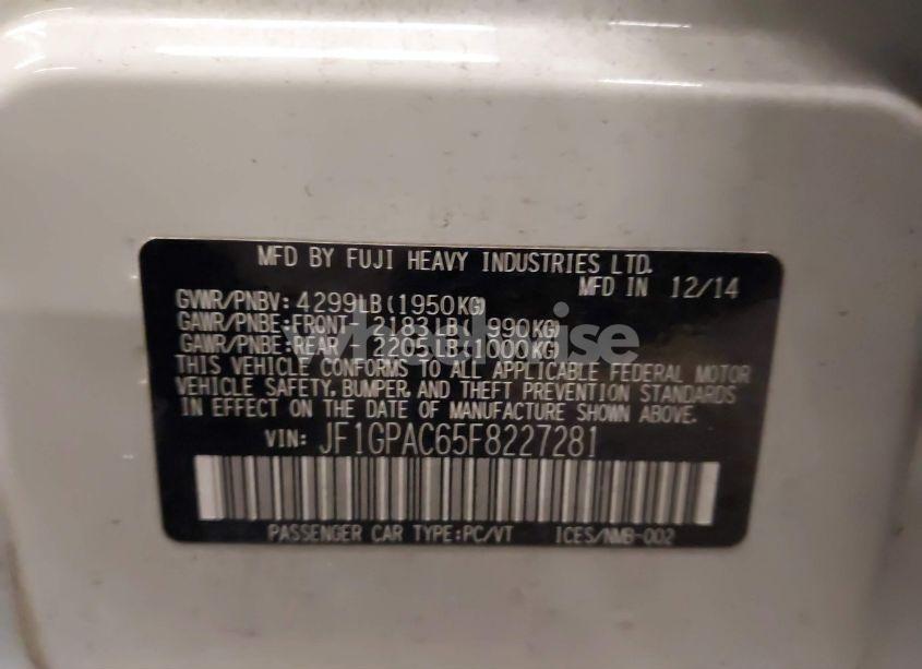 Photo 9 of 2015 Subaru Impreza 2.0I PREMIUM (VIN JF1GPAC65F8227281)