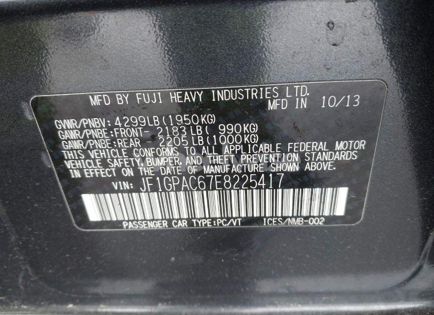 Photo 9 of 2014 Subaru Impreza 2.0I PREMIUM (VIN JF1GPAC67E8225417)