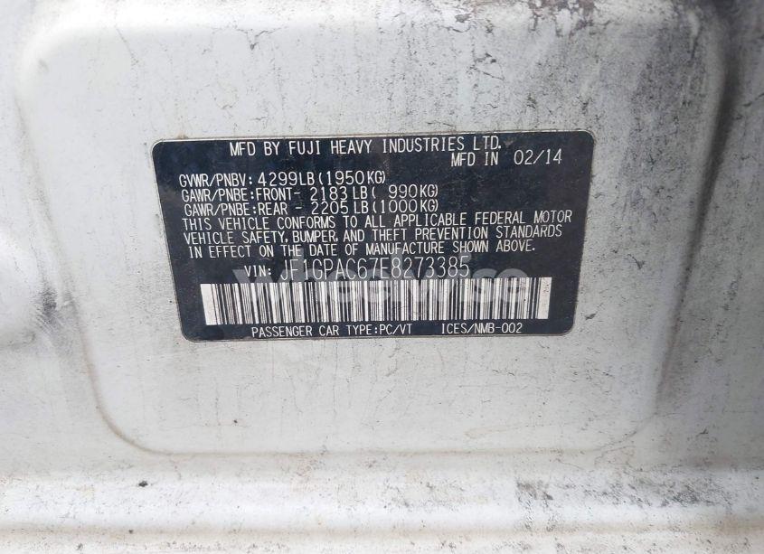 Photo 9 of 2014 Subaru Impreza 2.0I PREMIUM (VIN JF1GPAC67E8273385)