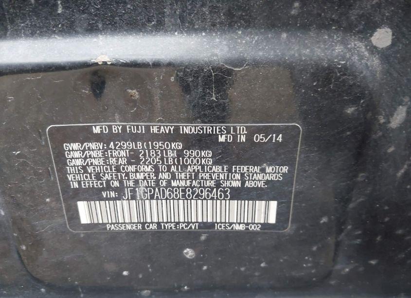 Photo 9 of 2014 Subaru Impreza 2.0I PREMIUM (VIN JF1GPAD68E8296463)