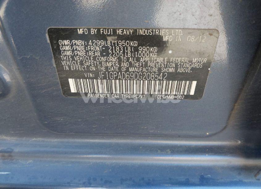Photo 9 of 2013 Subaru Impreza 2.0I PREMIUM (VIN JF1GPAD69DG208542)