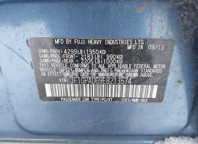 Photo 9 of 2014 Subaru Impreza 2.0I PREMIUM (VIN JF1GPAD69E8213574)