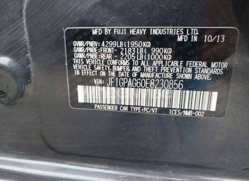 Photo 9 of 2014 Subaru Impreza 2.0I LIMITED (VIN JF1GPAG60E8230856)