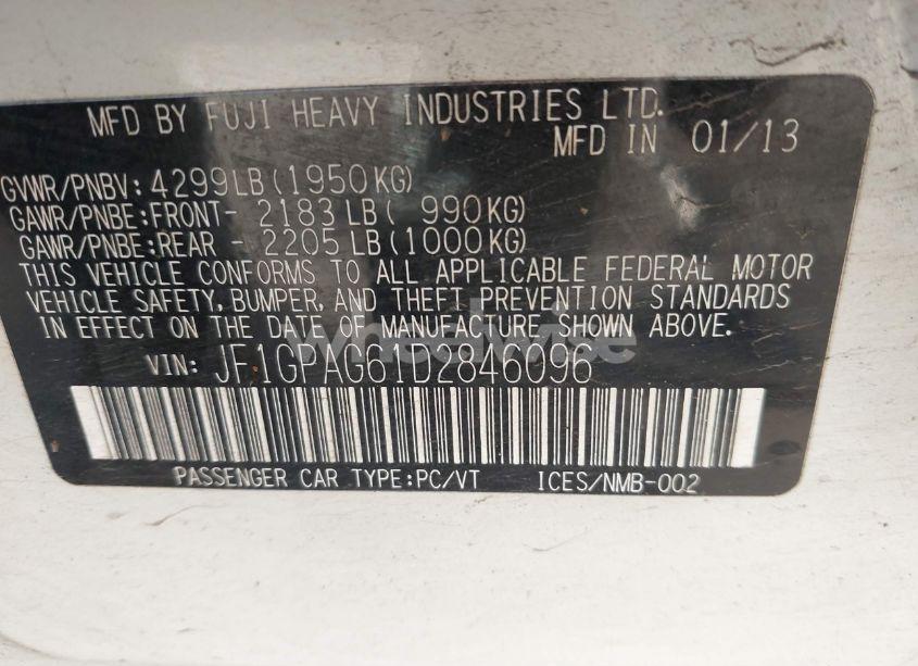 Photo 9 of 2013 Subaru Impreza 2.0I LIMITED (VIN JF1GPAG61D2846096)