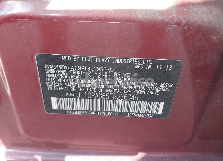 Photo 9 of 2014 Subaru Impreza 2.0I LIMITED (VIN JF1GPAG65E8236345)