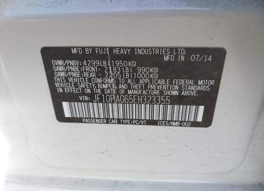 Photo 9 of 2014 Subaru Impreza 2.0I LIMITED (VIN JF1GPAG65EH323355)