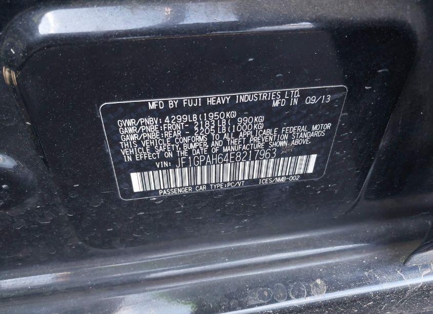 Photo 9 of 2014 Subaru Impreza 2.0I LIMITED (VIN JF1GPAH64E8217963)