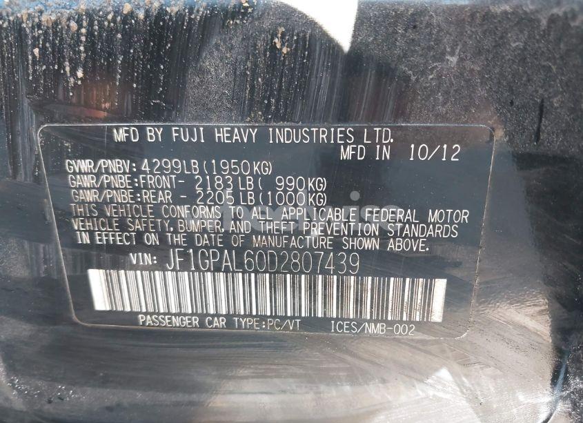 Photo 9 of 2013 Subaru Impreza 2.0I SPORT PREMIUM (VIN JF1GPAL60D2807439)