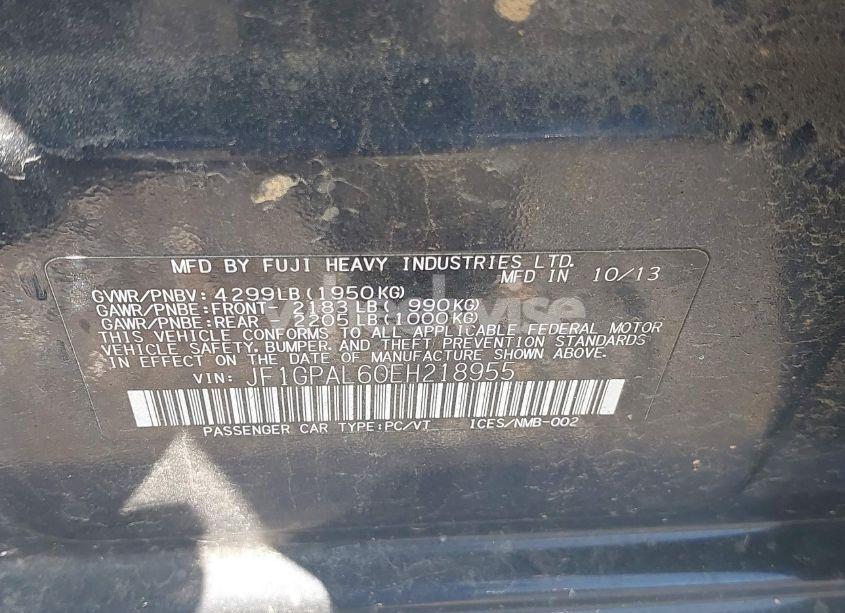 Photo 9 of 2014 Subaru Impreza 2.0I SPORT PREMIUM (VIN JF1GPAL60EH218955)