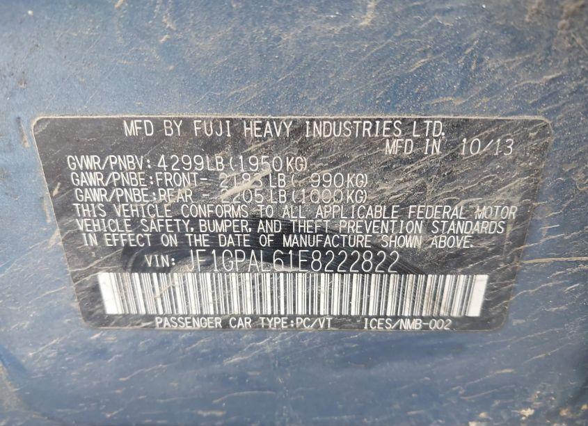 Photo 9 of 2014 Subaru Impreza 2.0I SPORT PREMIUM (VIN JF1GPAL61E8222822)