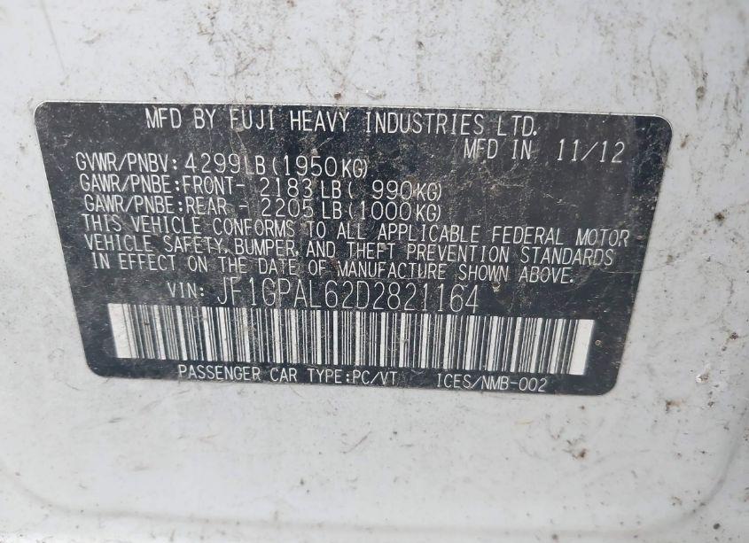 Photo 9 of 2013 Subaru Impreza 2.0I SPORT PREMIUM (VIN JF1GPAL62D2821164)